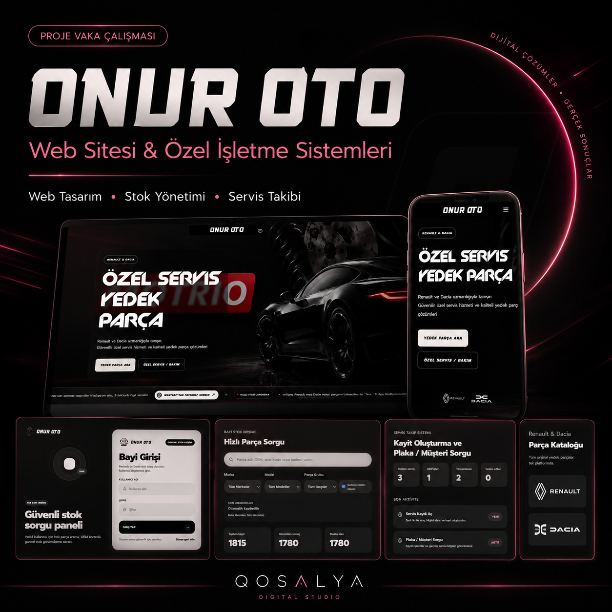 Onur Oto ana sayfa tasarımı